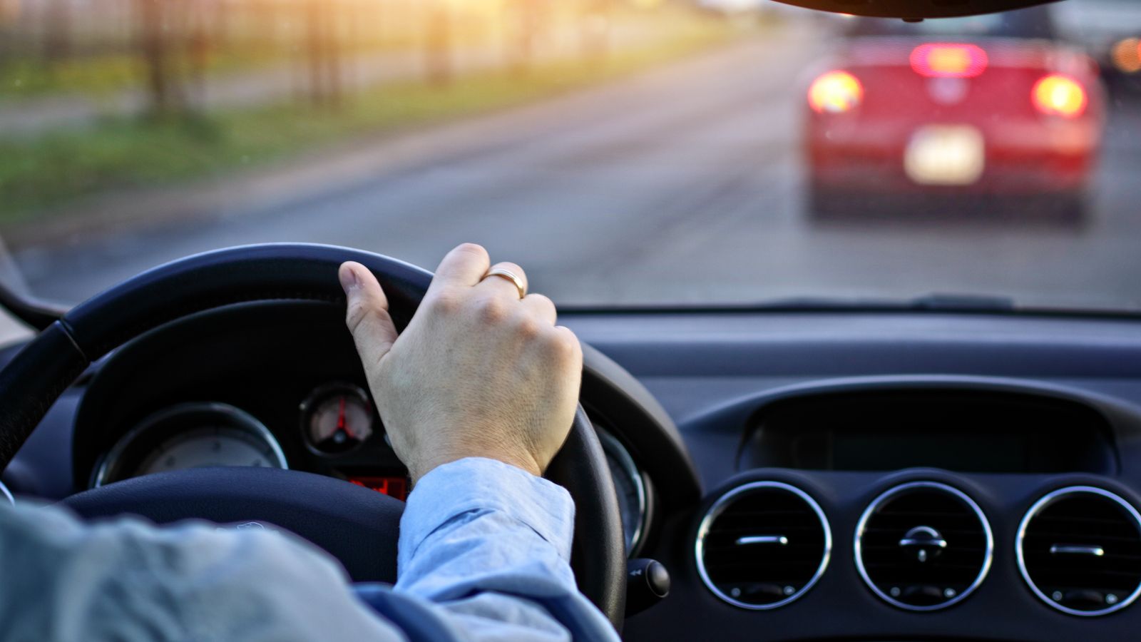 driving a car in the city