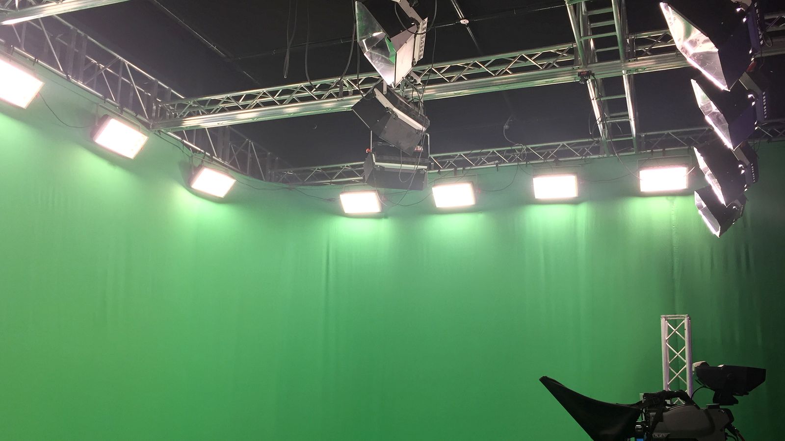 green screen movie set
