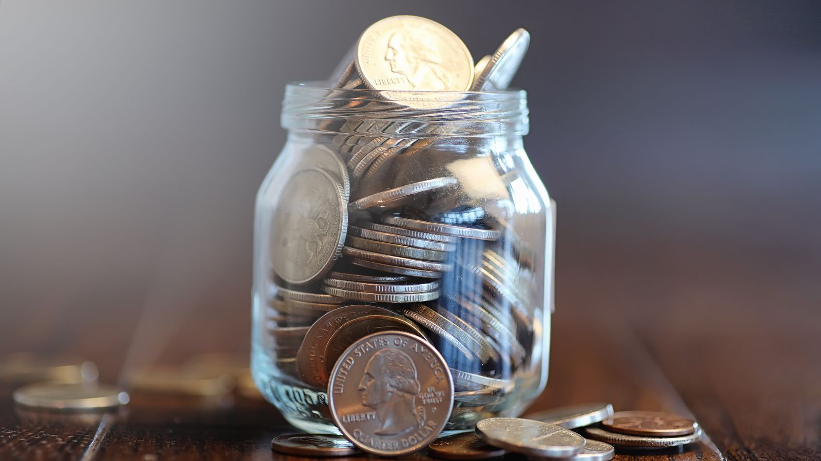 savings jar full of change